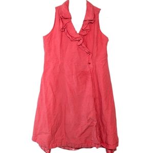 Appraisal Coral Ruffle Wrap Dress - 12